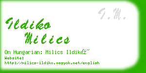 ildiko milics business card